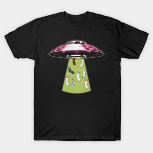 Lost Socks and Laundry Funny UFO Alien Abduction T-Shirt